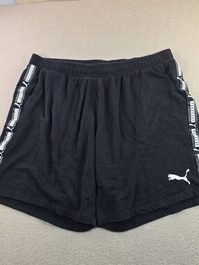 Puma Mens Shorts Black Athletic Logo Elastic Waist Size 3XL